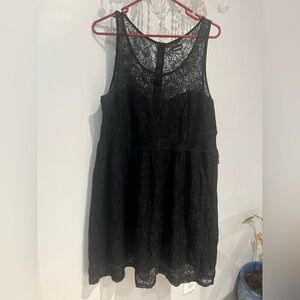 Torrid Black Lace Overlay Dress. C055
